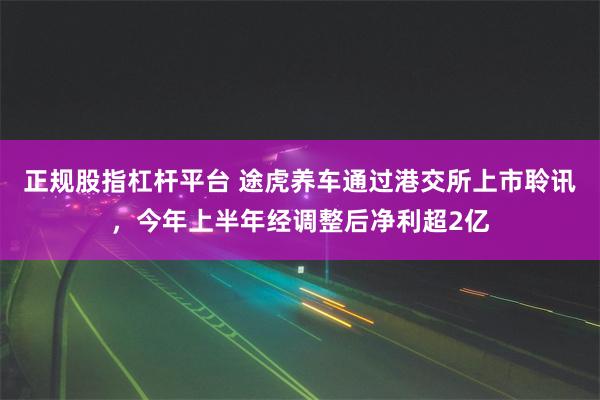 正规股指杠杆平台 途虎养车通过港交所上市聆讯，今年上半年经调整后净利超2亿