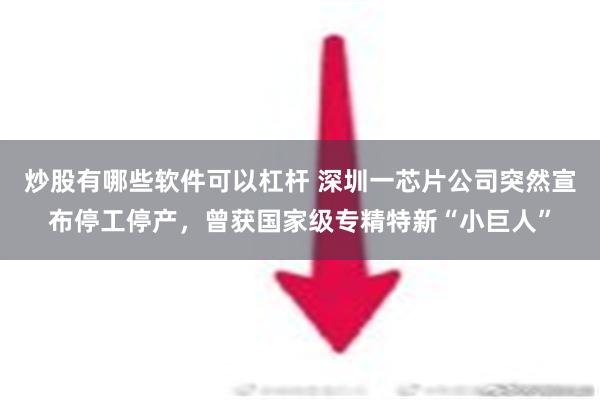 炒股有哪些软件可以杠杆 深圳一芯片公司突然宣布停工停产，曾获国家级专精特新“小巨人”