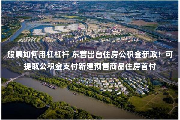 股票如何用杠杠杆 东营出台住房公积金新政！可提取公积金支付新建预售商品住房首付