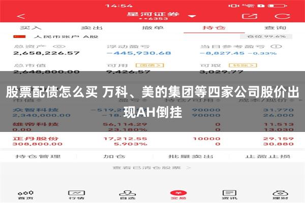 股票配债怎么买 万科、美的集团等四家公司股价出现AH倒挂